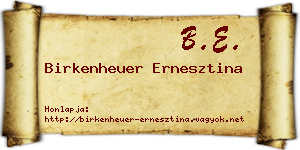 Birkenheuer Ernesztina névjegykártya